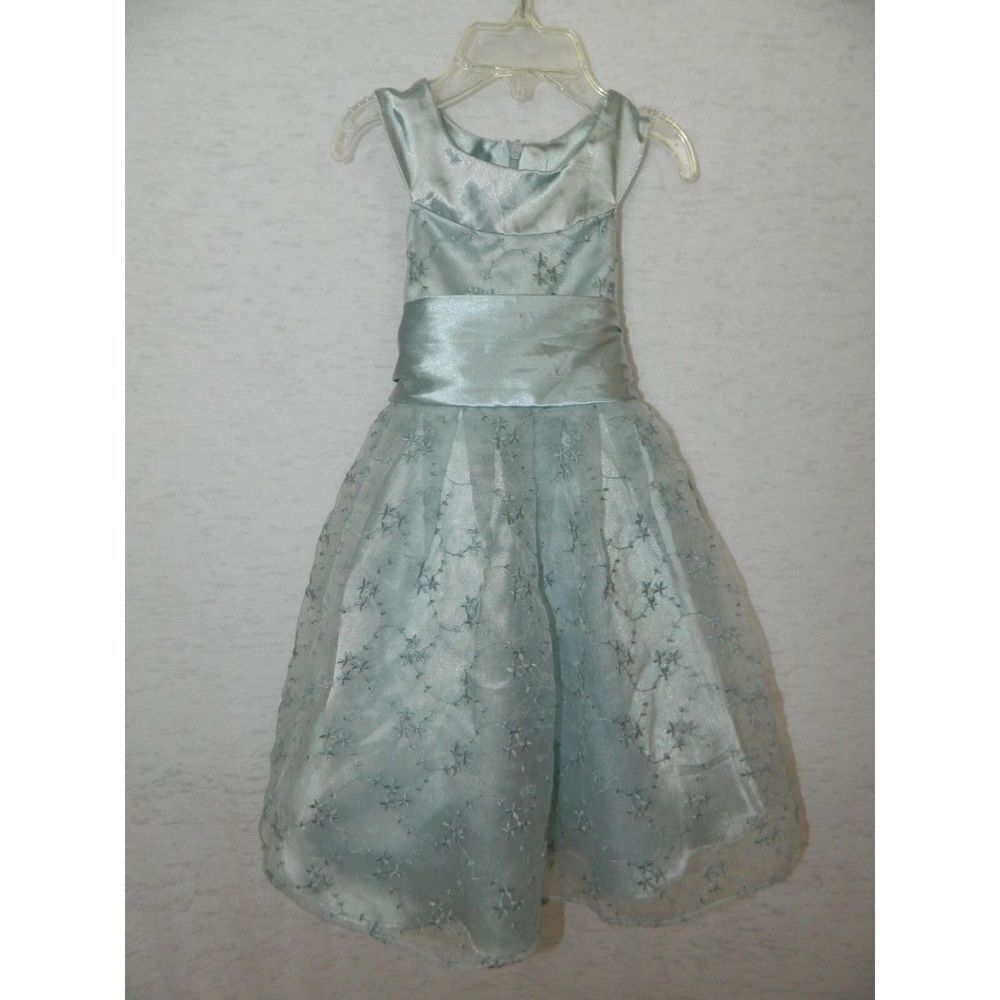 Laura Ashley Dress Girl's‎ Size 2T Blue Lace Satin Formal Party Easter Kids Girl
